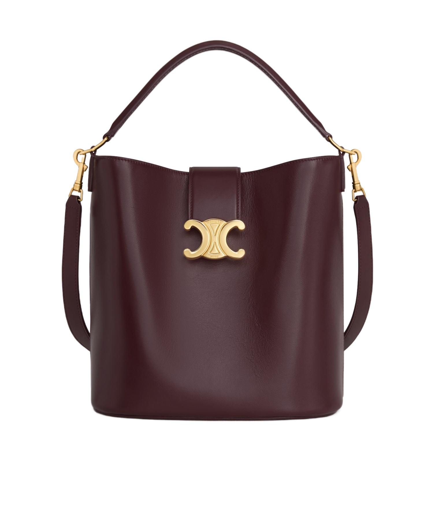 Celine Medium Bucket Louise In Smooth Calfskin In Red