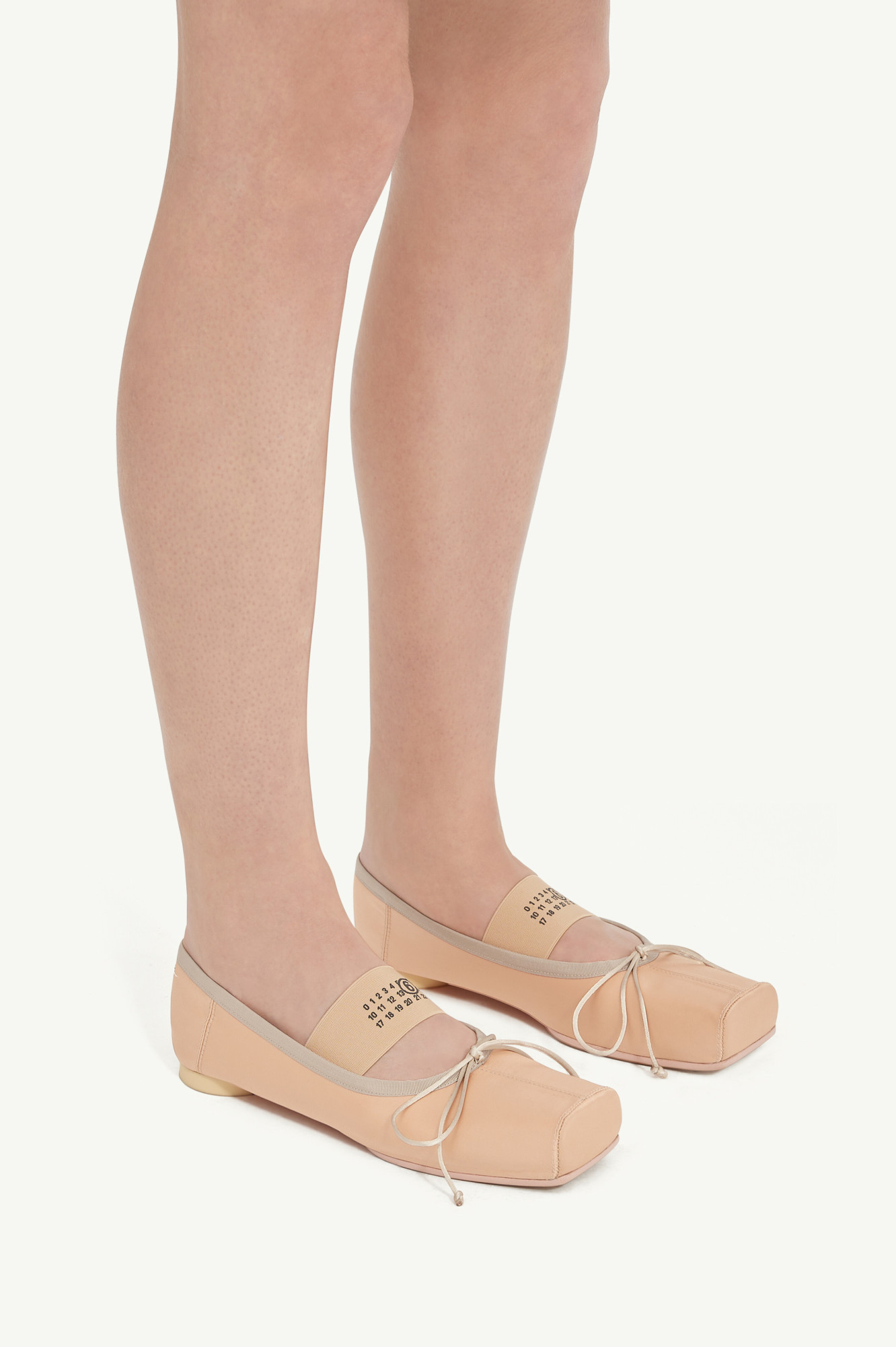 Mm6 Maison Margiela 5mm Ballet Fabric Ballerina Flats In Nude