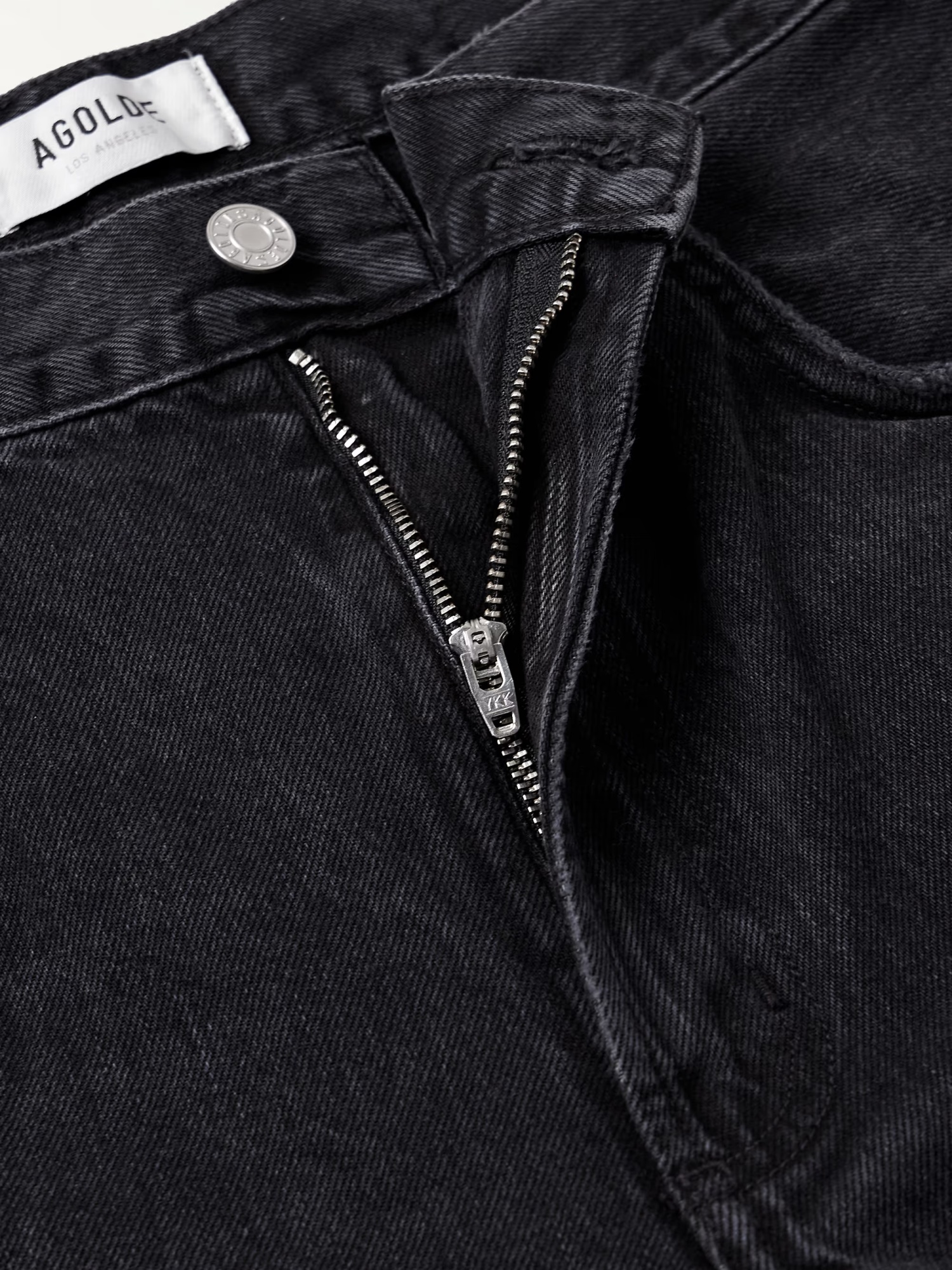 Agolde Mid-rise Wide-leg Denim Trousers In Black