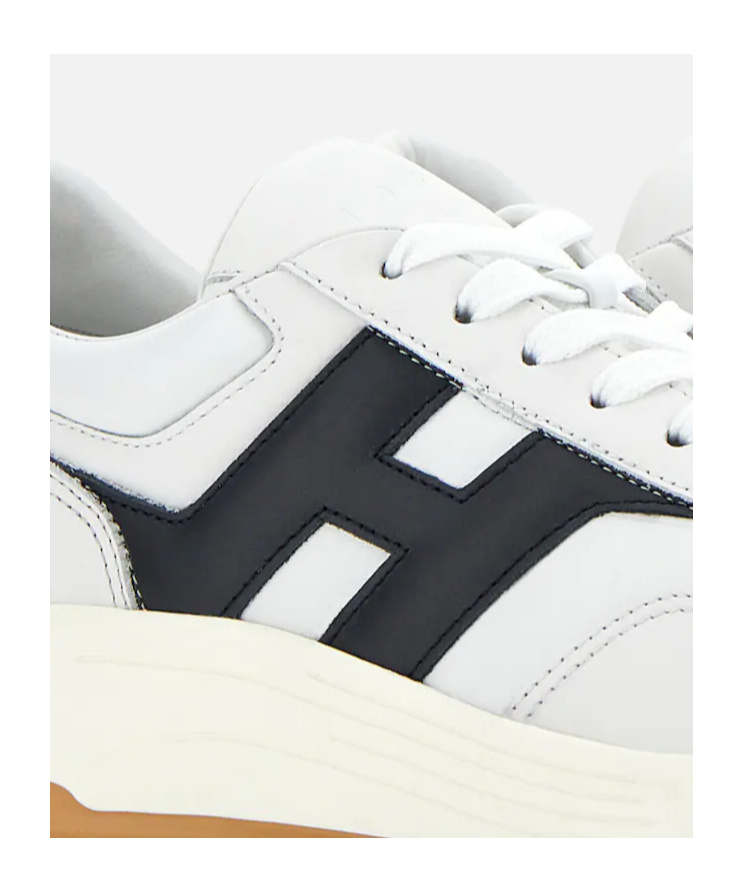 Hogan White H Logo Lace-up Sneakers