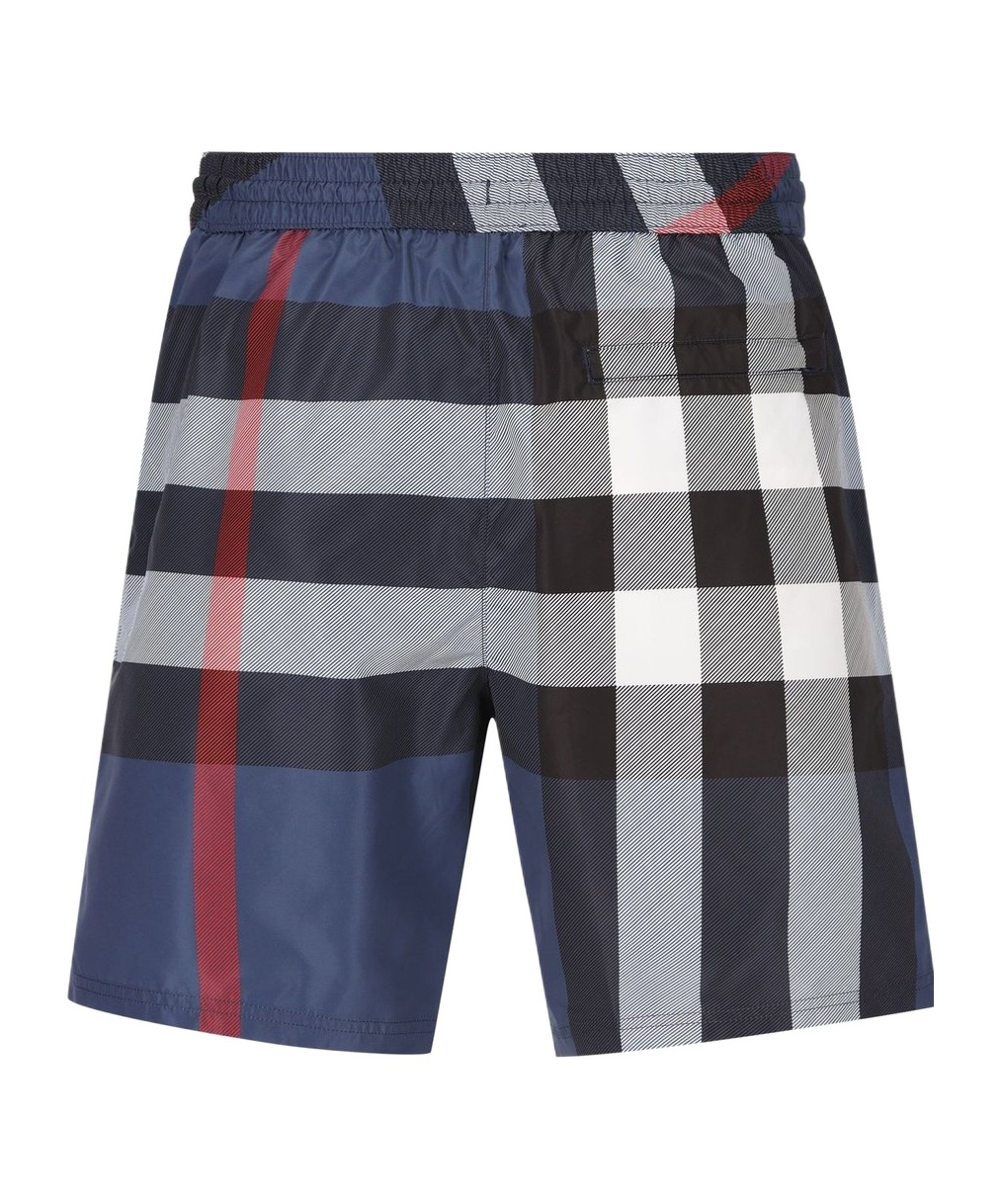 Burberry Mens Carbon Blue Guildes Graphic-print Regular-fit Shell Shorts In Black