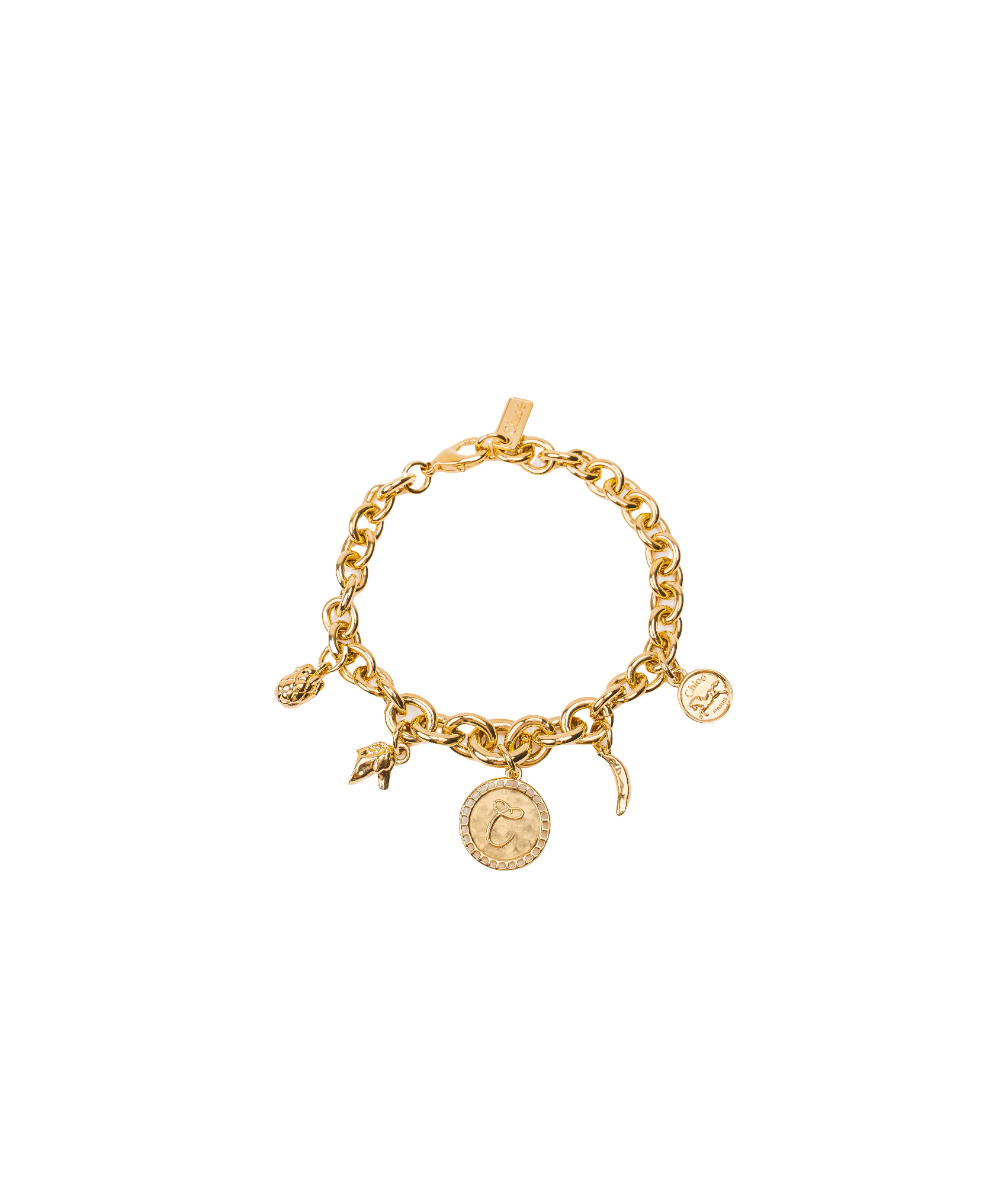 Shop Chloé Logo Bracelet In Yellow
