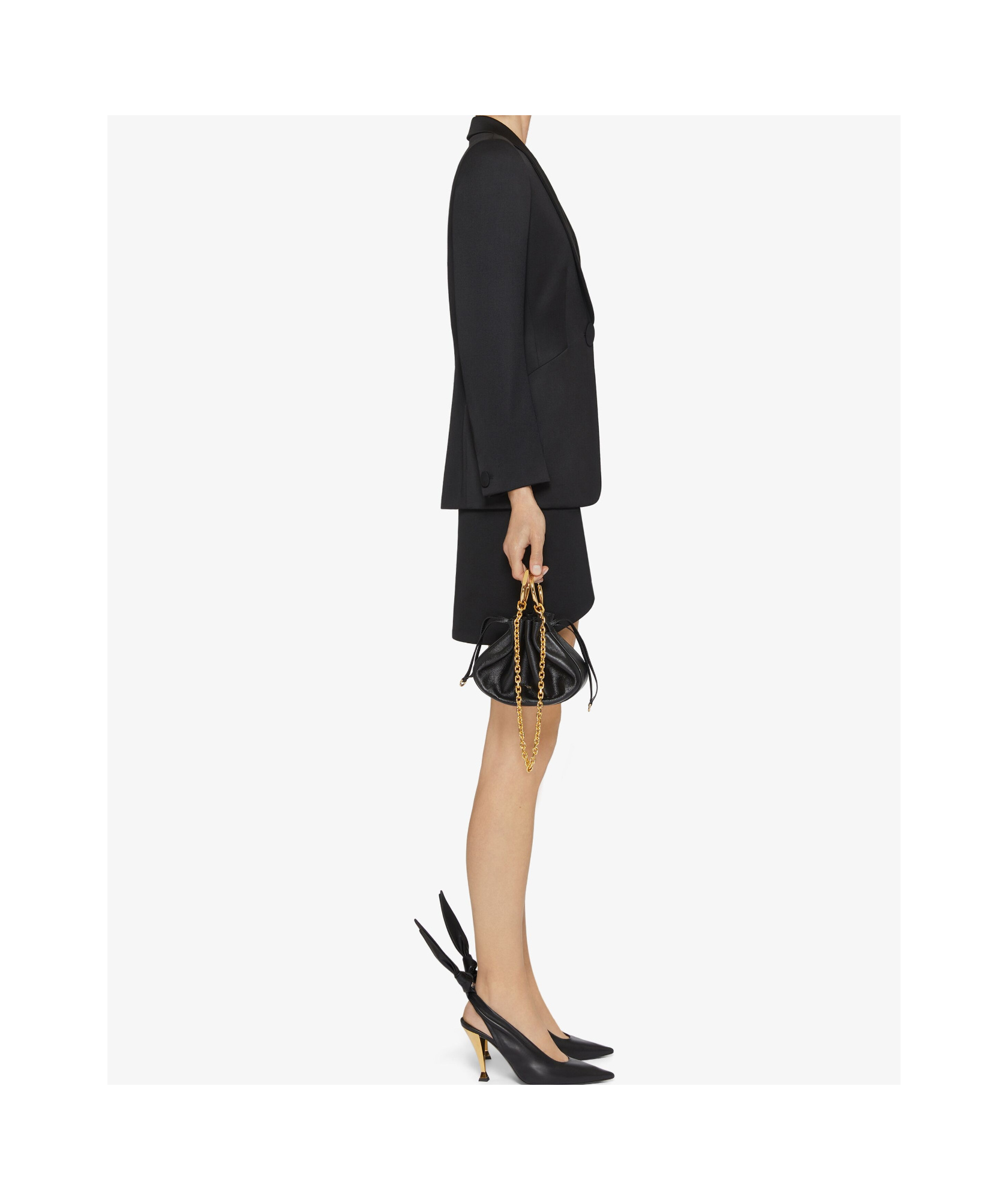 Givenchy Long-sleeved Wool Suit Coat In Black