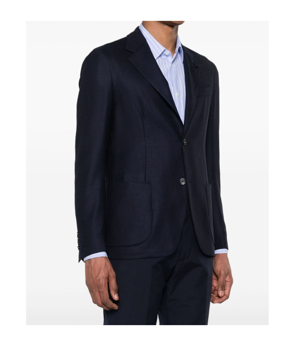 Lardini Velvet Blazer Jacket With Tailored Fit And Classic Notch Lapels In Blue