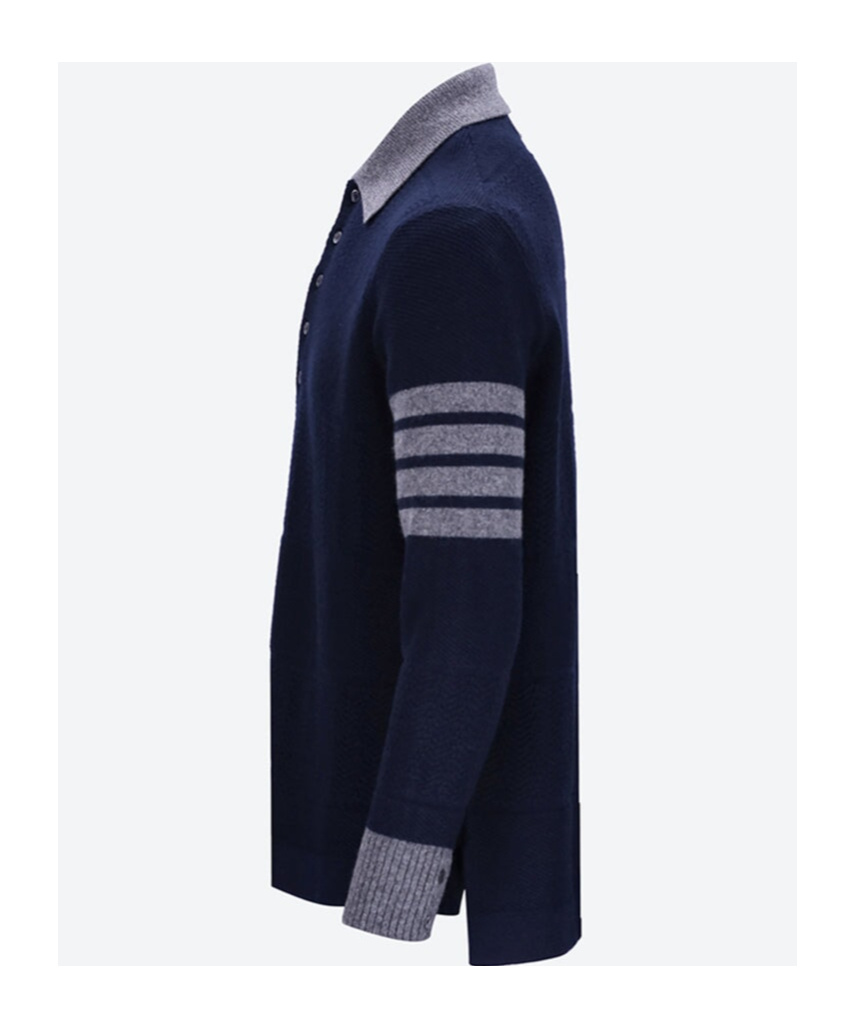 Thom Browne 4-bar Virgin Wool Polo Shirt In Black