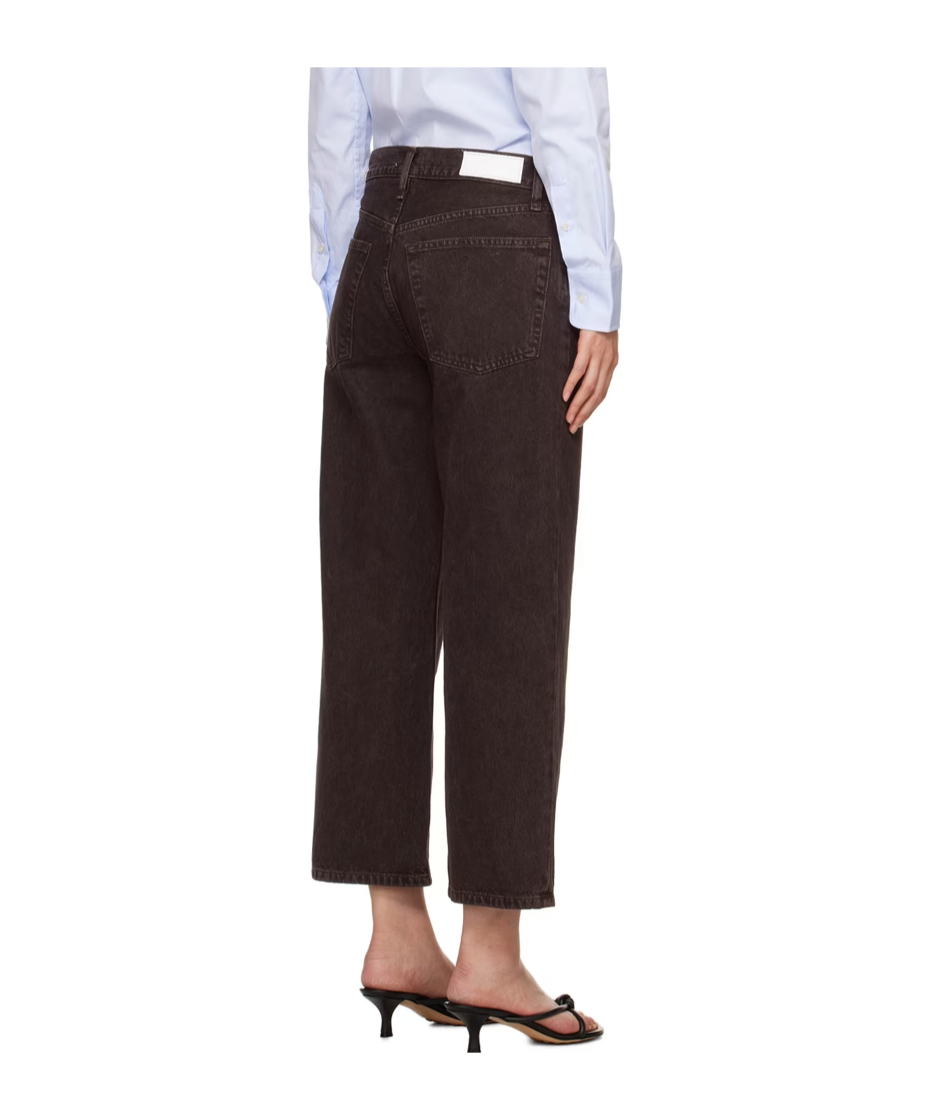 Re/done Mid-rise Wide-leg Jeans In Black