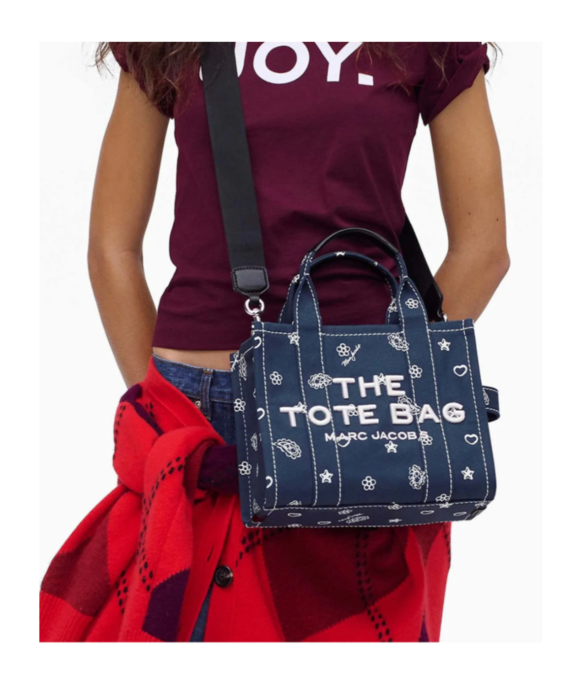 Marc Jacobs The Bandana Canvas Small Tote Bag In Blue