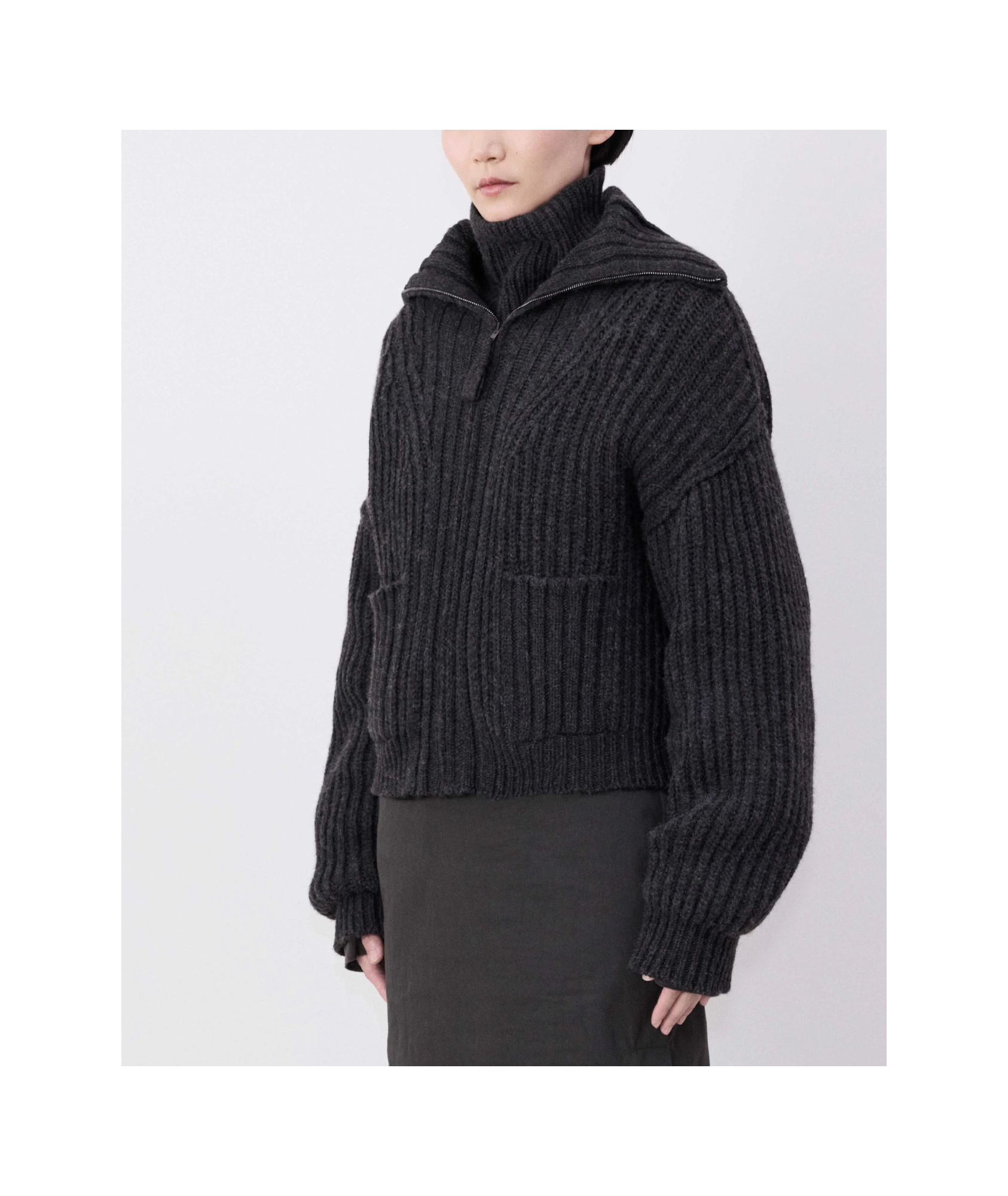 Lemaire Zippered Cardigan Knitted Cardigan In Black