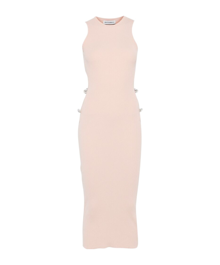 Machmach Round-neck Dress In Nude