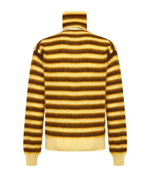 Marni Striped Roll-neck Knitted Jumper In Brown