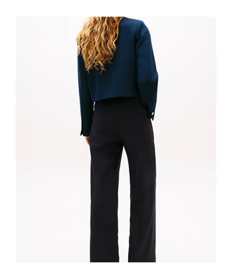 Tommy Hilfiger Textured Wool Blend Double Breasted Jacket In Blue