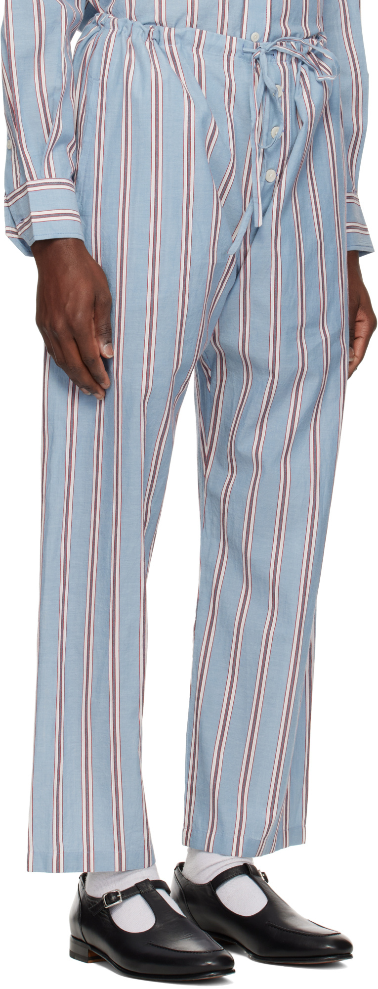 Bode Drawstring Pajama Pants In Blue