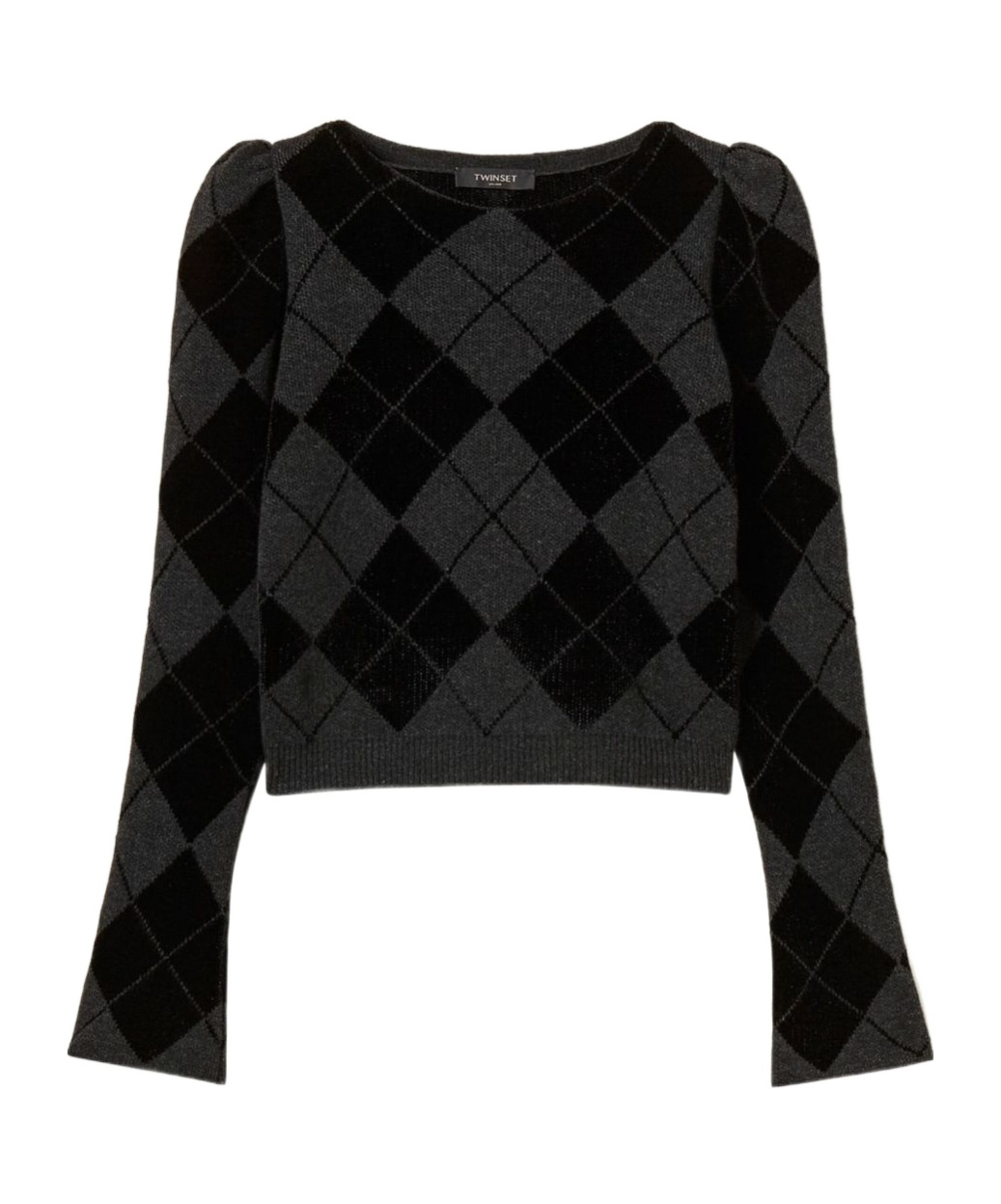 Twinset Pull Avec Losanges Et Incrustations In Black