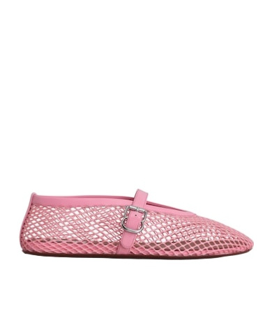 Alaïa Fishing Net Ballet Flats In Pink