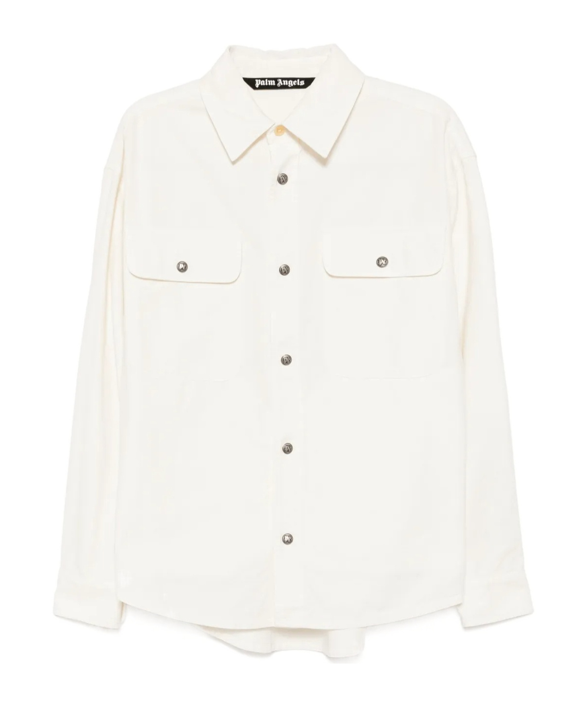Palm Angels Cotton Overshirt In White