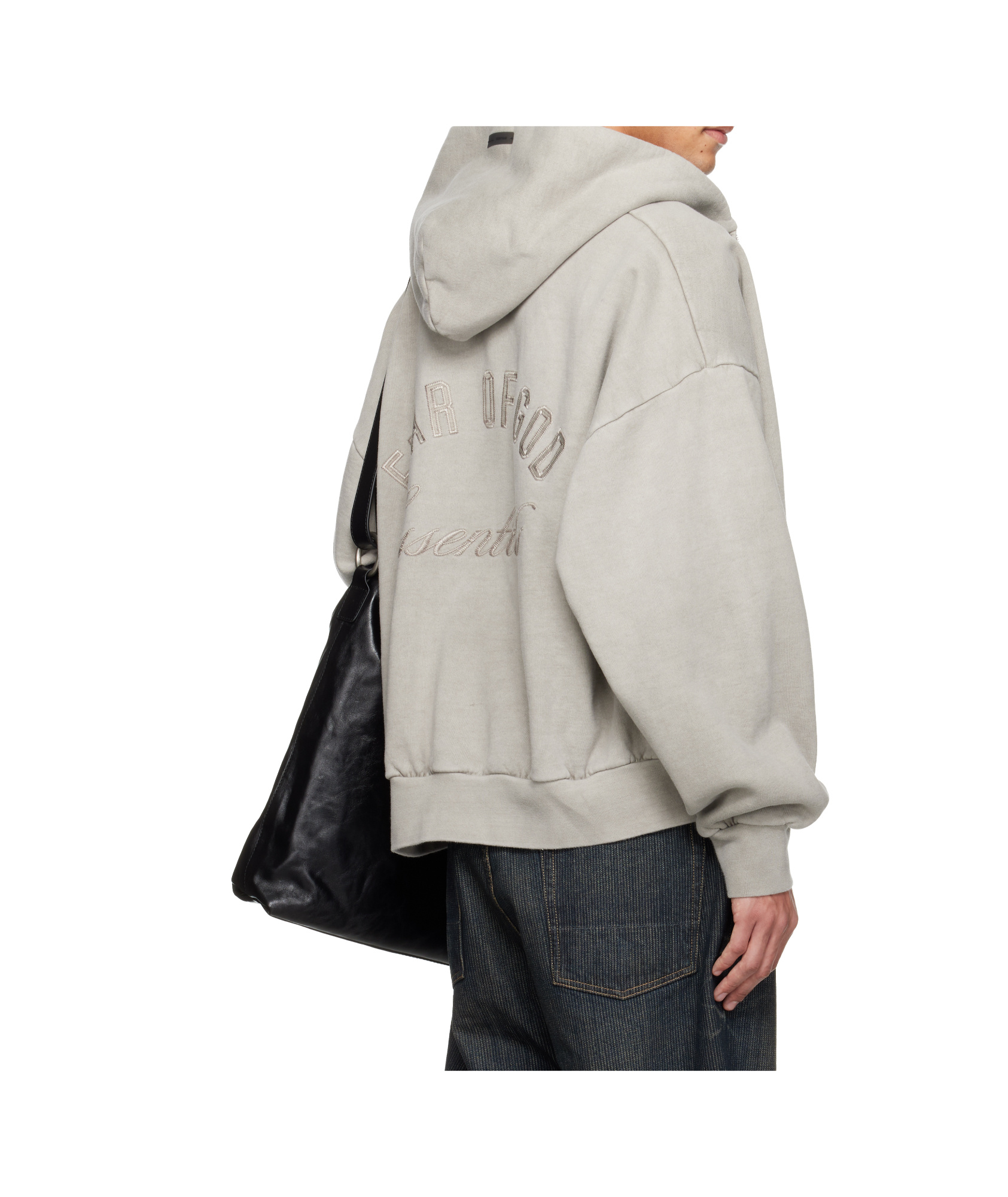 Essentials Holiday Embroidered Classic Full Zip Hoodie In Neutral