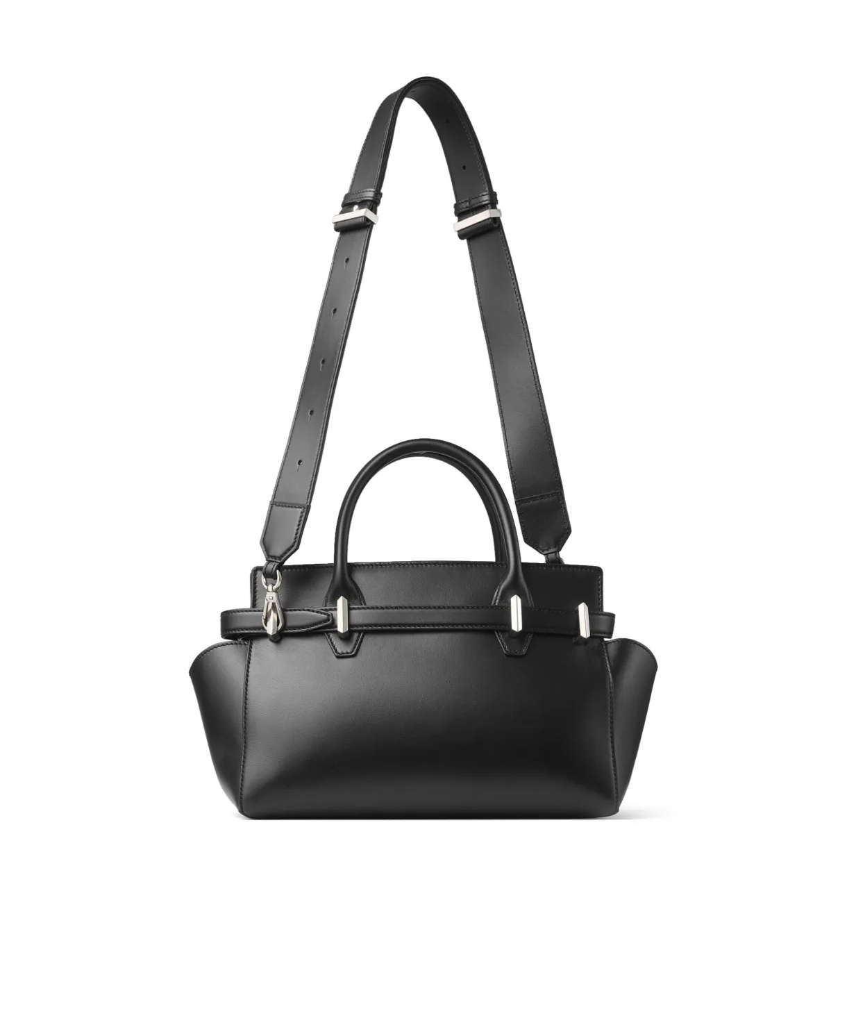 Jimmy Choo Black Diamond Belted Medium Tote In Black