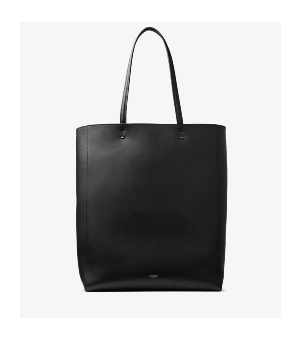 Jimmy Choo Debossed-logo Leather Tote Bag In Black