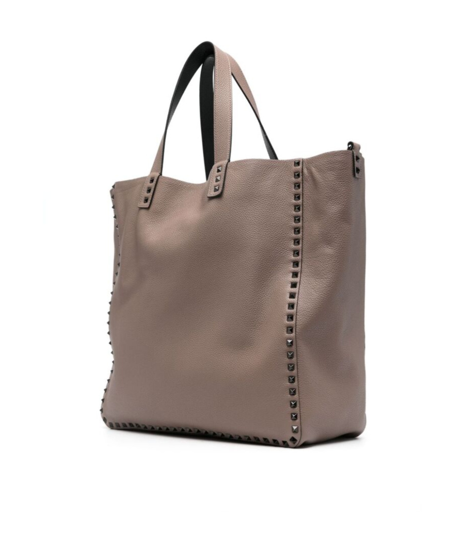 Valentino Reversible Rockstud-embellished Tote Bag In Brown