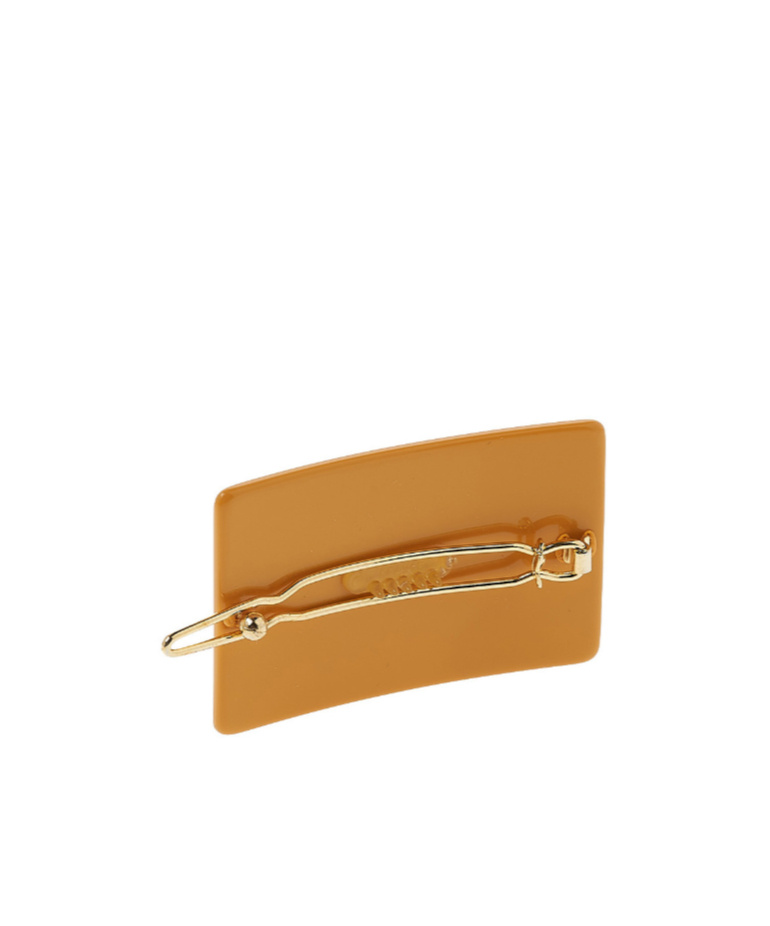 Fendi Logo Rectangular Hairpin In Orange