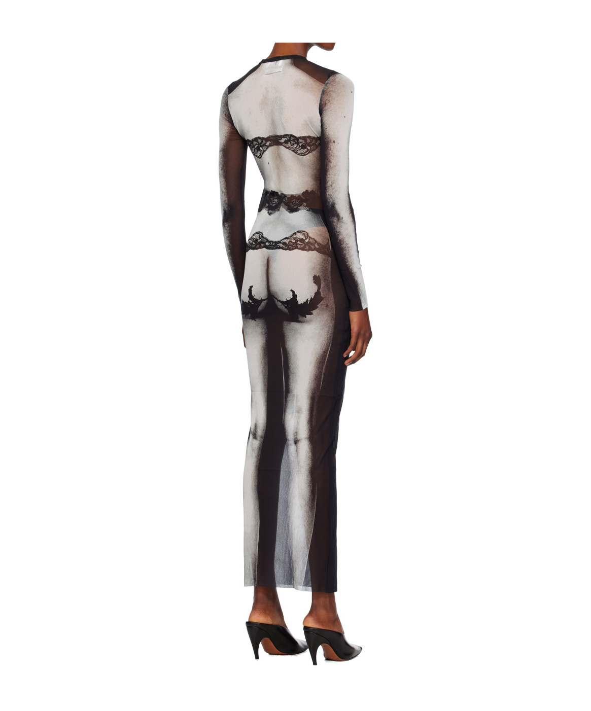 Jean Paul Gaultier Printed Pattern Dress In White
