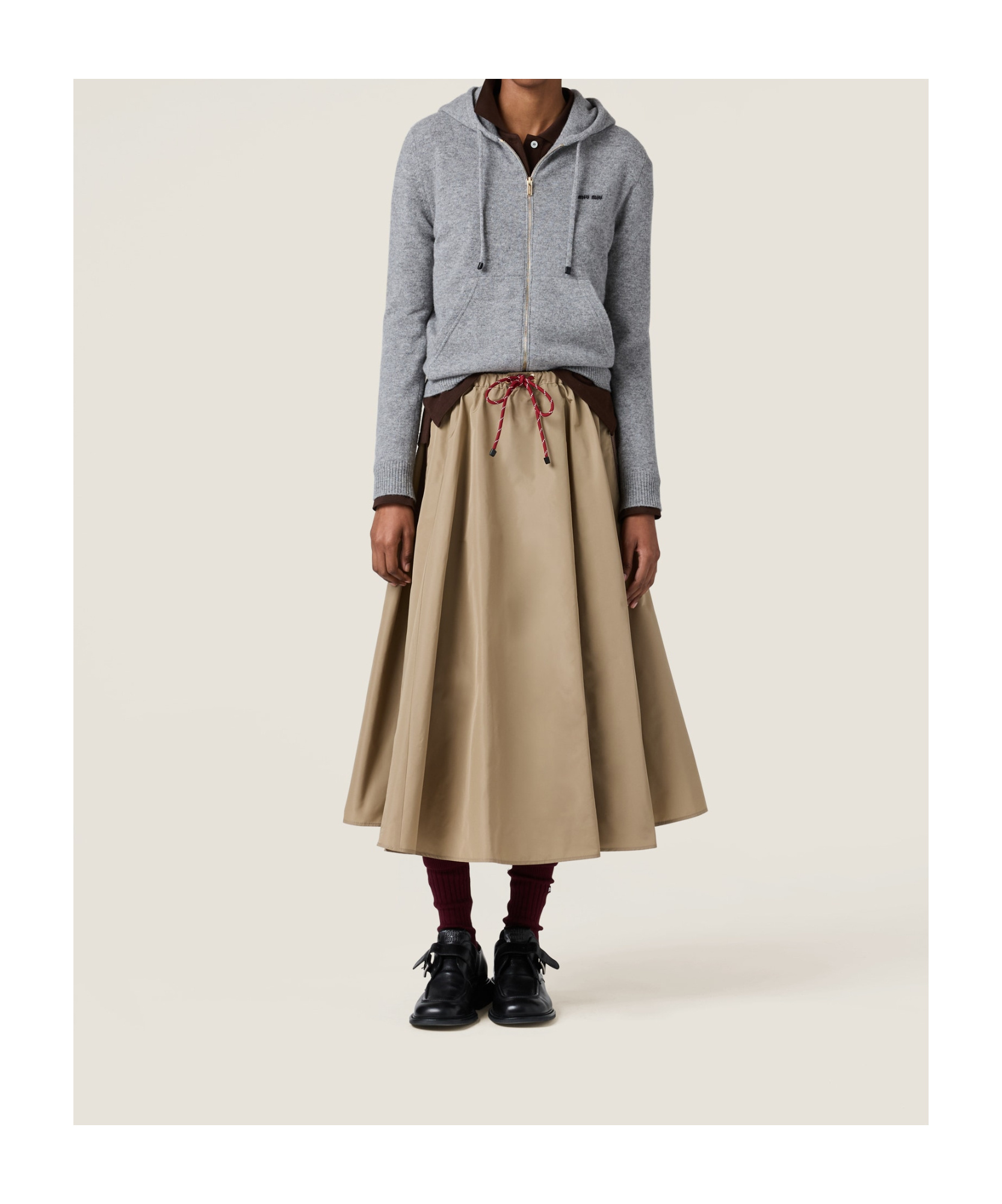 Miu Miu Drawstring Skirt In Brown