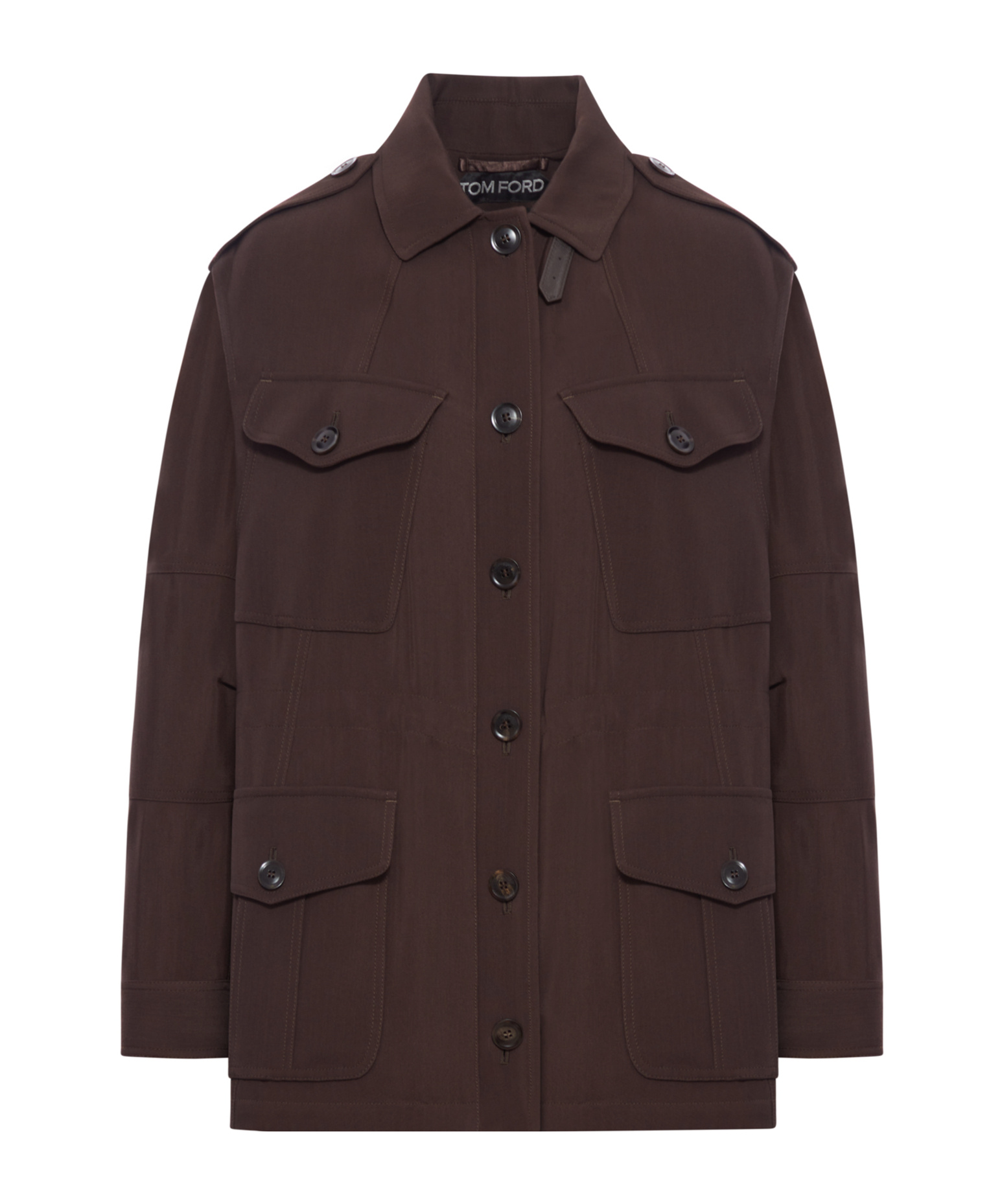 Tom Ford Button-fastening Flap-pocket Jacket In Brown