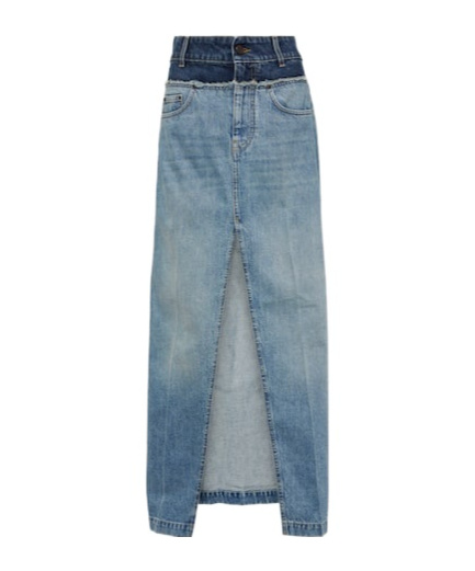 Stella Mccartney Denim Maxi Skirt In Blue