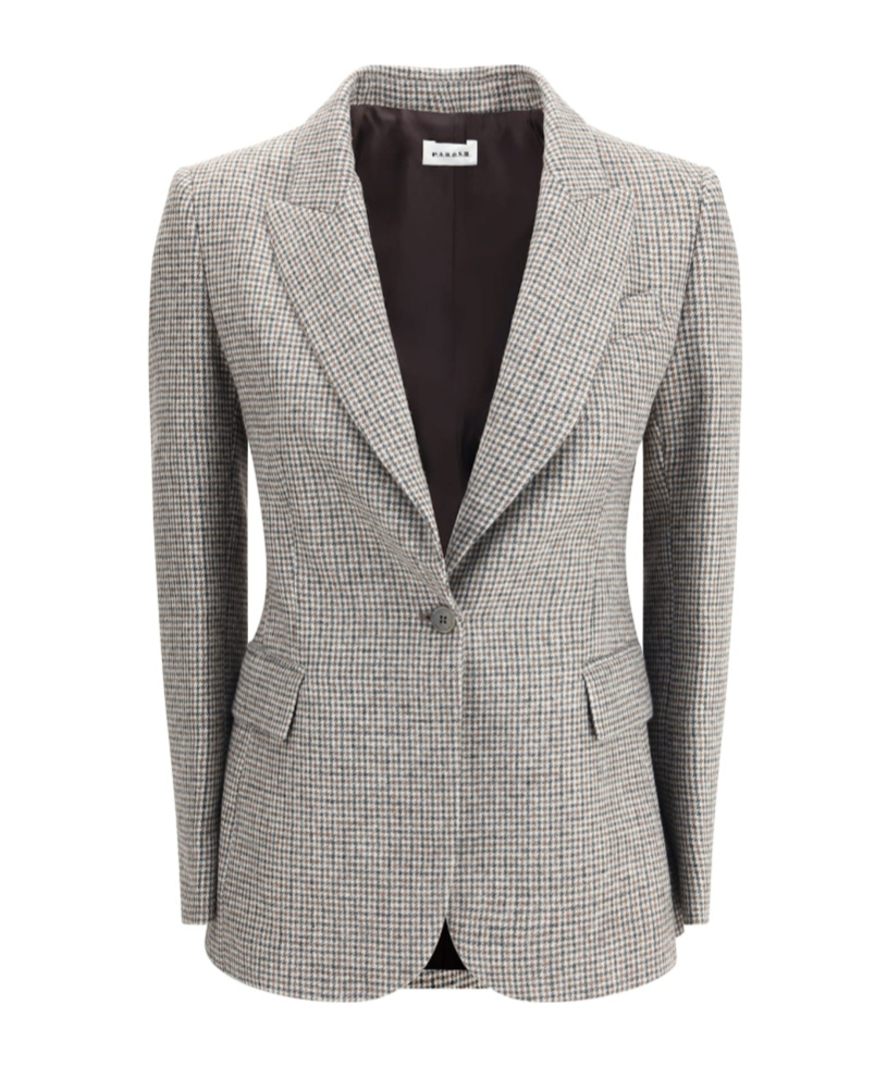 P.a.r.o.s.h P. A.r. O.s. H. Houndstooth Patterned Jacket In Gray