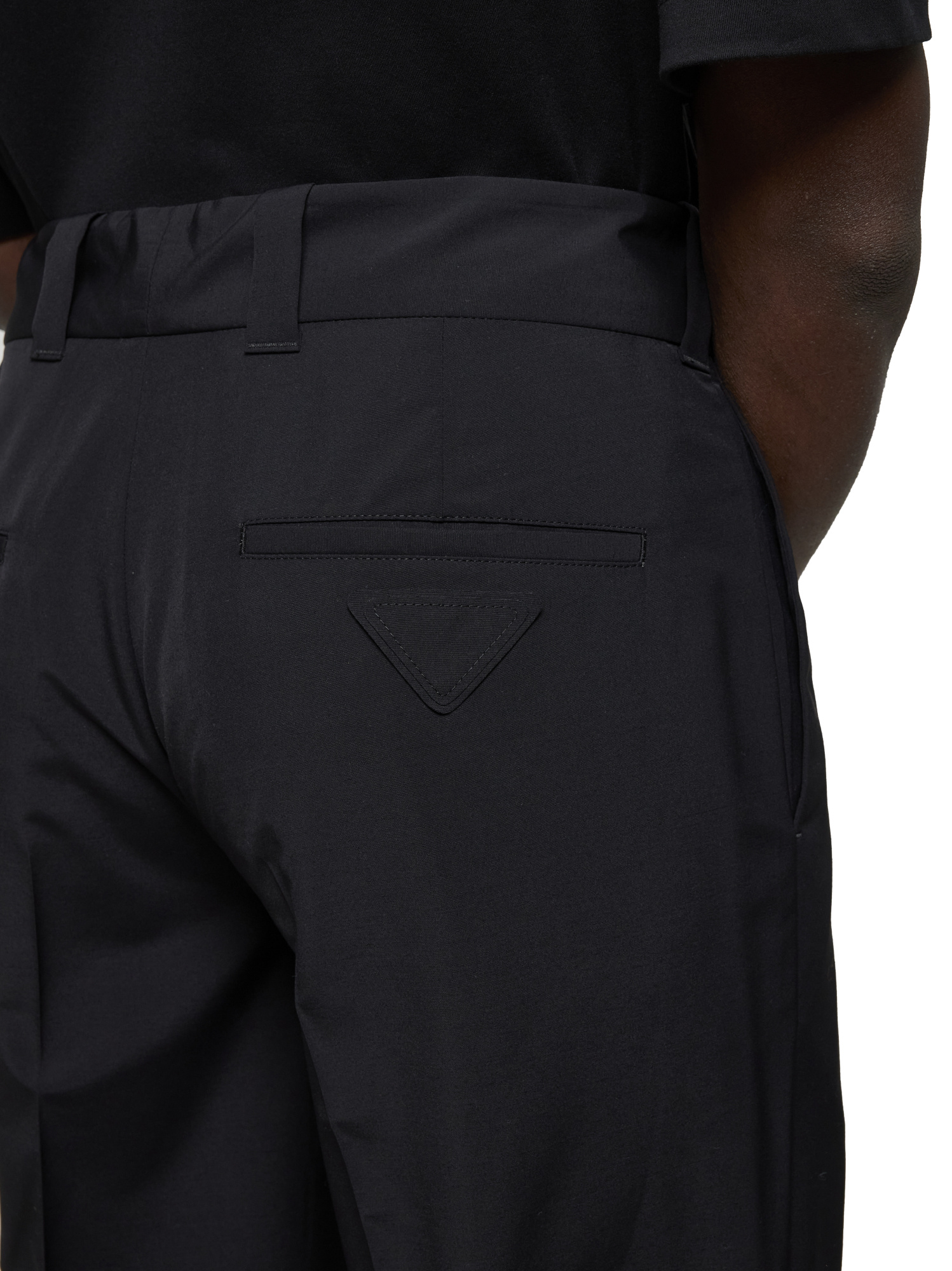 Prada Belt-loop Casual Pants In Black
