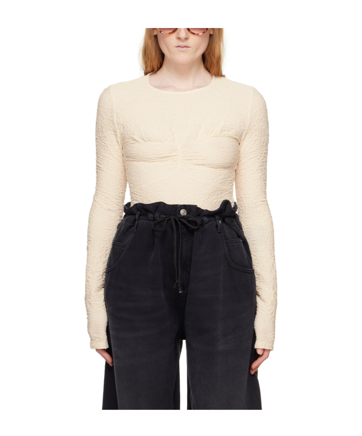 Isabel Marant Round Neck Long-sleeved Top In Black