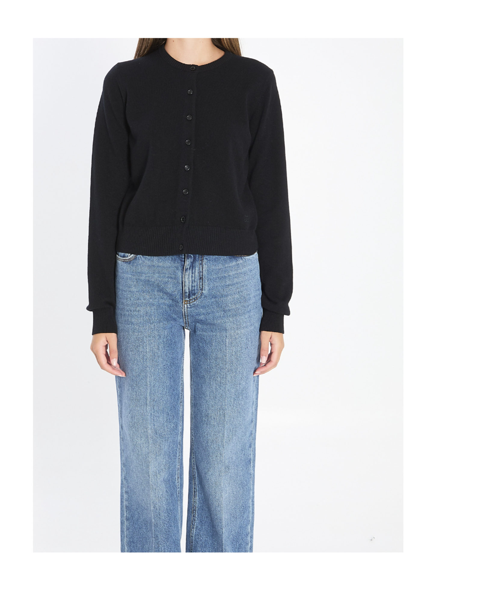 Dolce & Gabbana Button-up Cropped Cardigan In Black