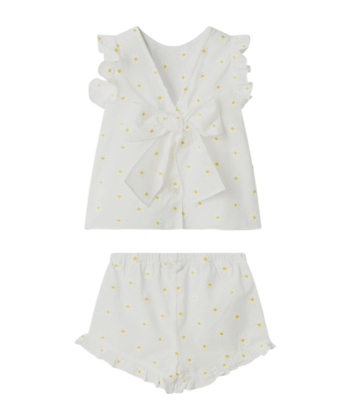 Il Gufo Cotton Shorts Set In White