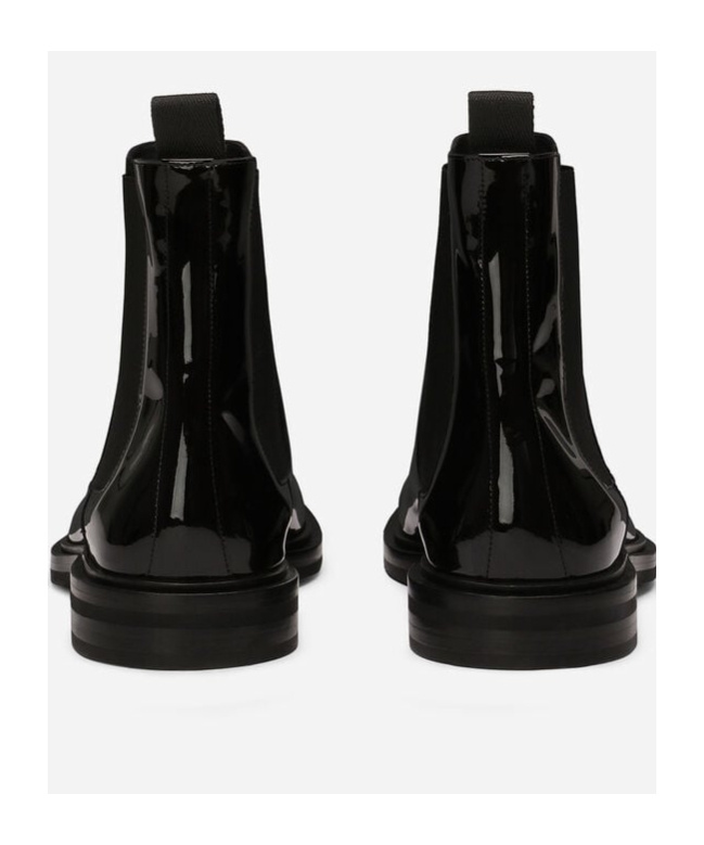 Dolce & Gabbana Altavilla Patent Leather Ankle Boots In Black