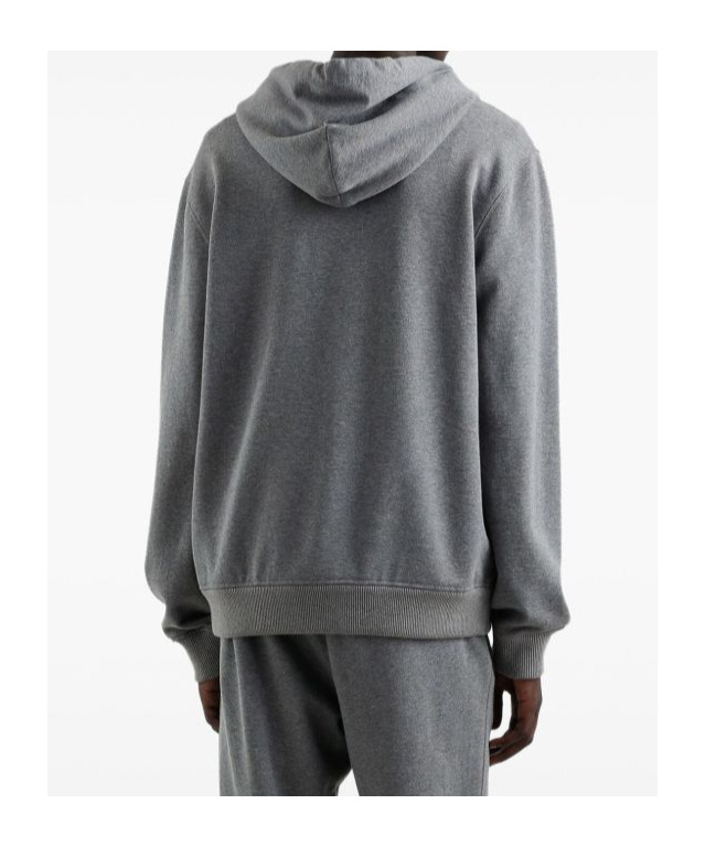 Dolce & Gabbana Logo-patch Hoodie In Gray