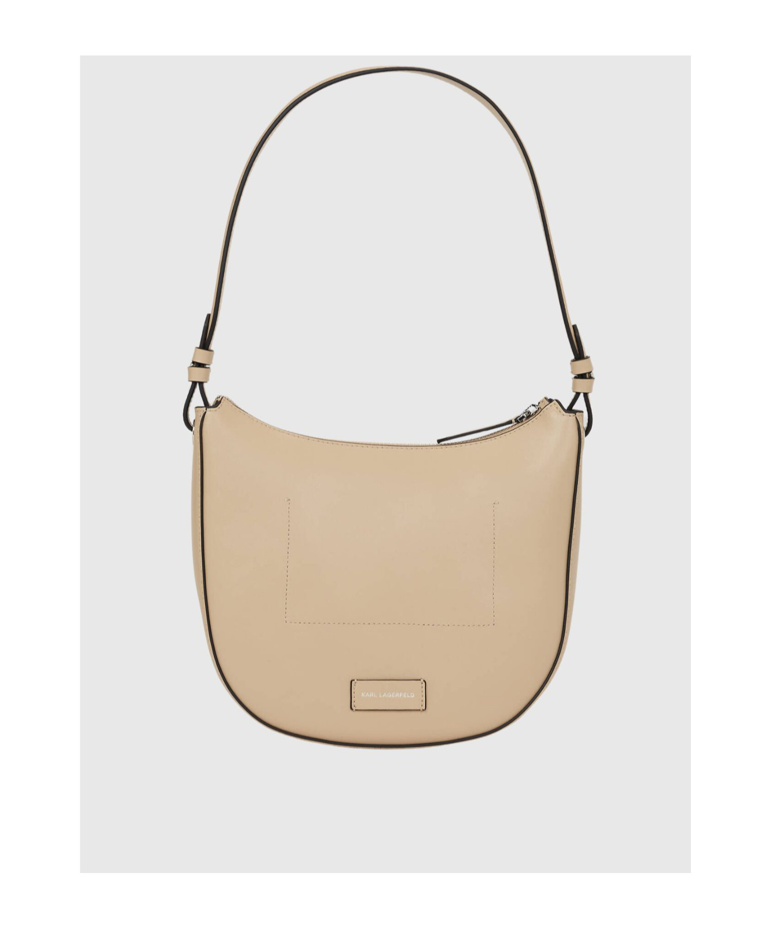 Karl Lagerfeld Circle Moon Sand Bag With Perforated Logo In Nude
