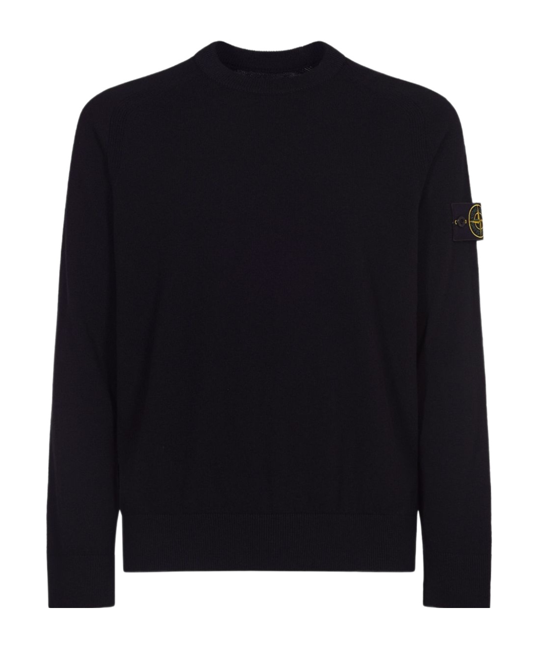 Stone Island Lightweight Wool Crew Neck Sweater With Raglan Sleeves Clothing In Black