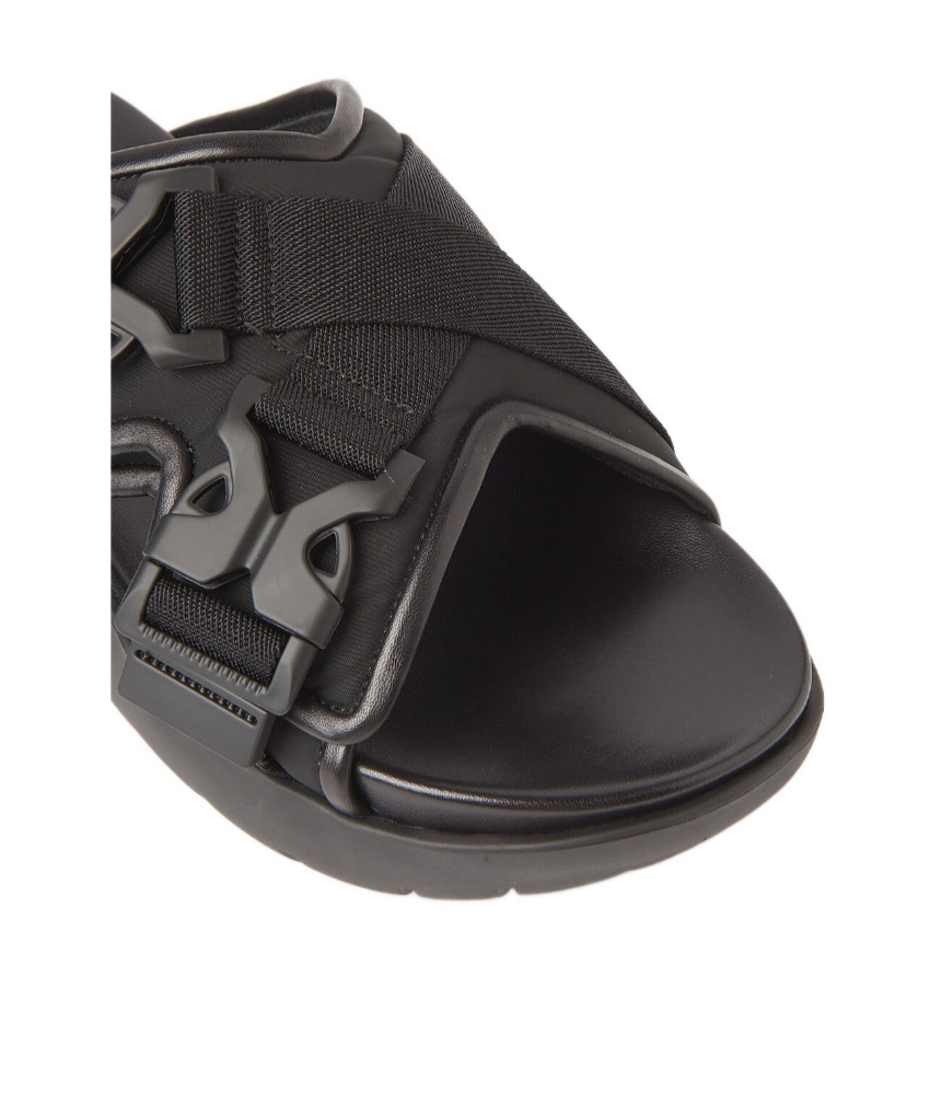 Bottega Veneta Buckle-detailed Slides In Black