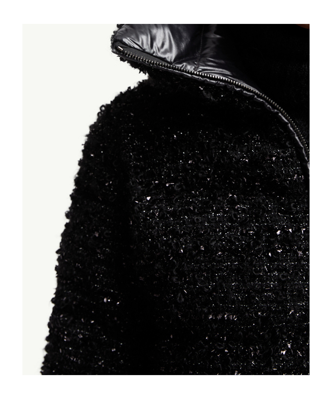 Moncler Urbel Tweed Down Puffer Jacket In Black