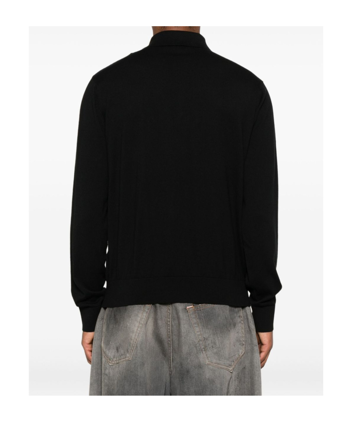 Givenchy Long-sleeve Polo Shirt In Black