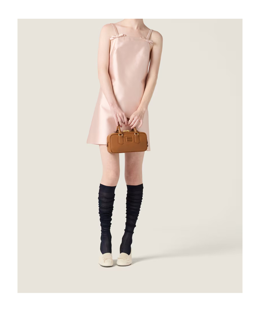 Miu Miu Silk And Wool Mini-dress In Pink