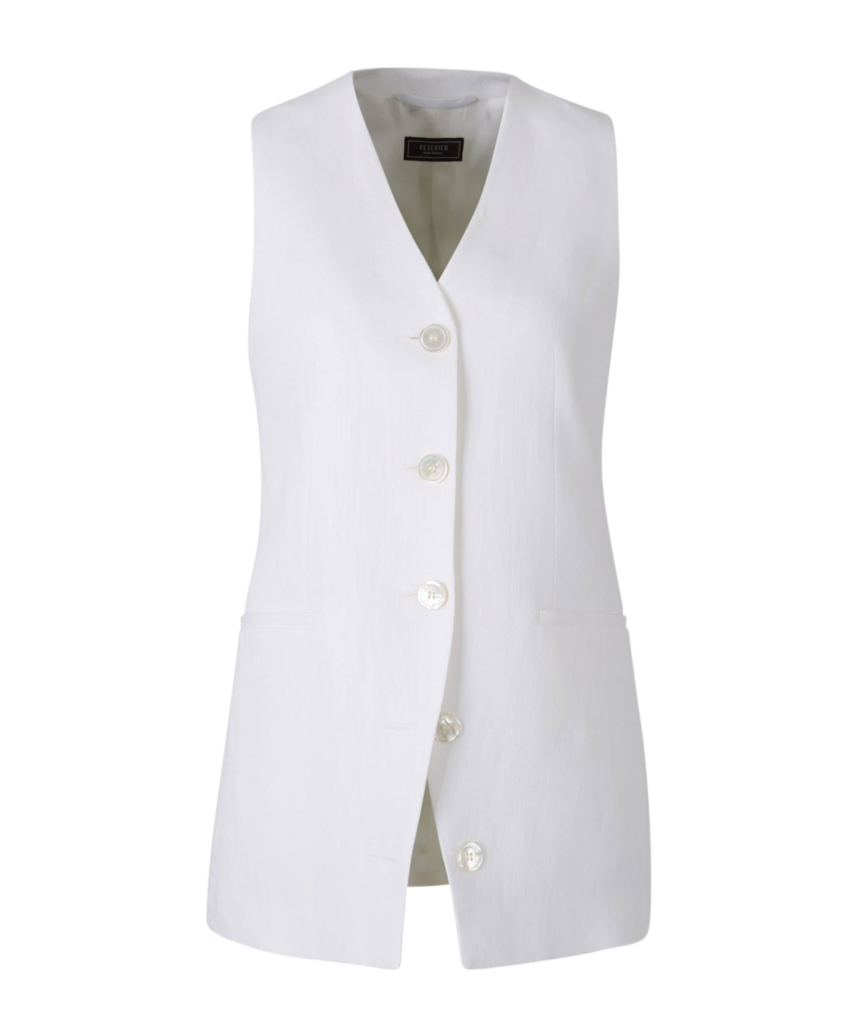 Shop Peserico V-neck Buttoned Vest In White