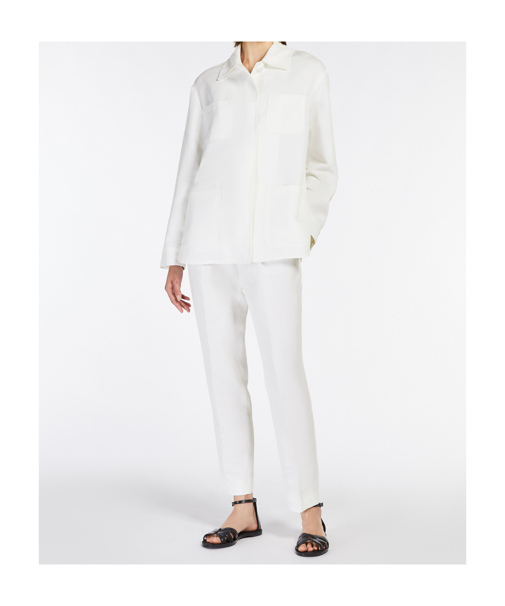 Max Mara Long-sleeved Casual Jacket In White