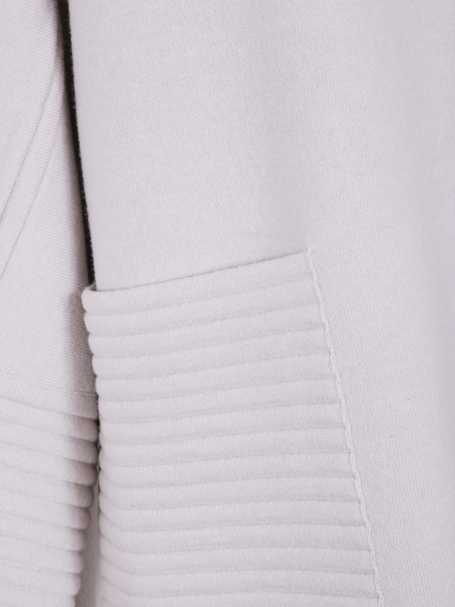 D Exterior Ribbed-panel Zip-front Coat In White