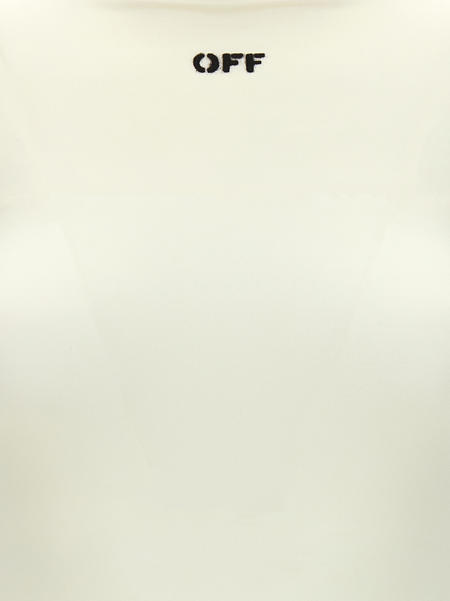 Off-white Logo-print Mock-neck Top In White