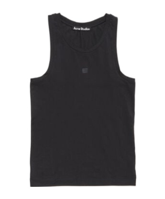 Acne Studios Black Jersey Tank Top In Black