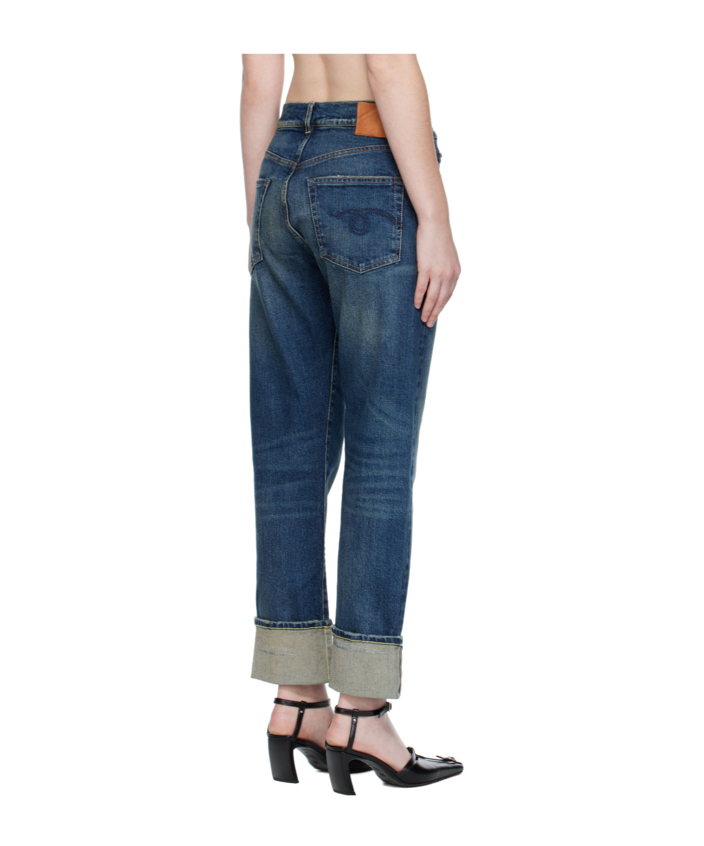 R13 Cuffed Romeo Jeans In Blue