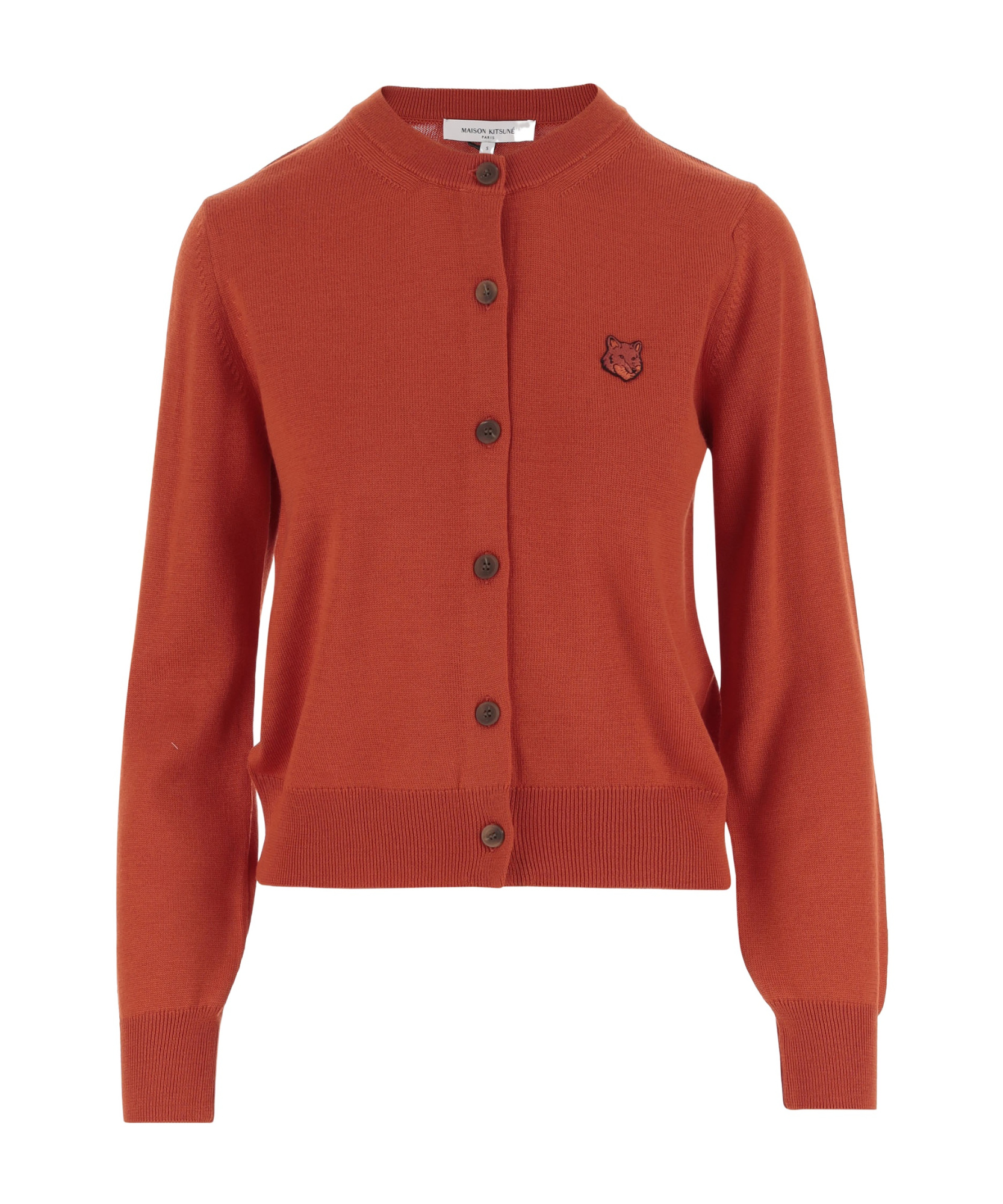 MAISON KITSUNÉ MAISON KITSUNÉ BOLD FOX HEAD PATCH KNIT CARDIGAN
