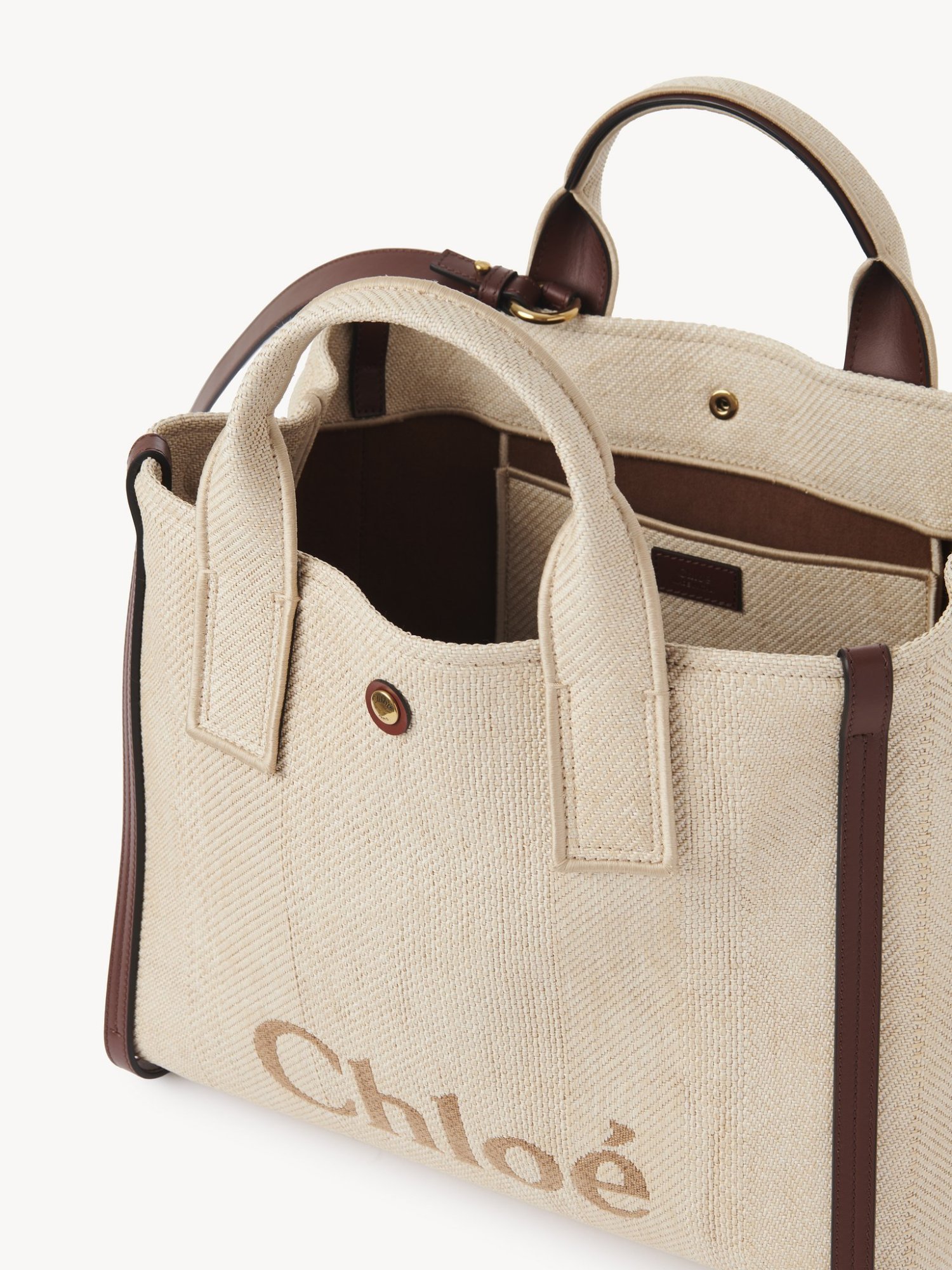Chloé Carry Tote Bag In Raffia-effect Fibers