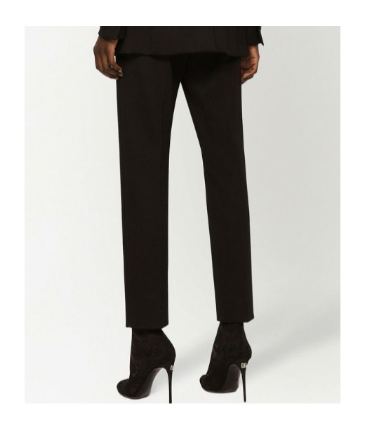Dolce & Gabbana Women Stretch Wool And Silk Trousers In Black